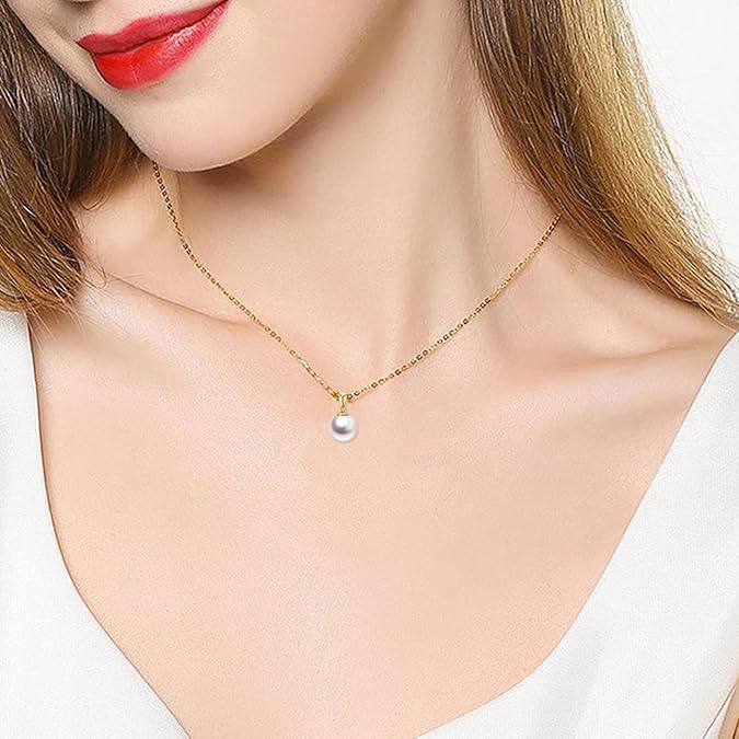 Gold Single Freshwater Pearl Necklace